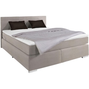 Boxspringbett COTTA Simba Komplettbetten Gr. Microfaser Polyester, Liegefläche B/L: 160 cm x 200 cm Betthöhe: 55 cm, Gewicht bis: 120 kg H3, 5-Zonen-Taschen-Federkernmatratze, beige (dunkelbeige) Boxspringbett Boxspringbetten ohne Bettkasten