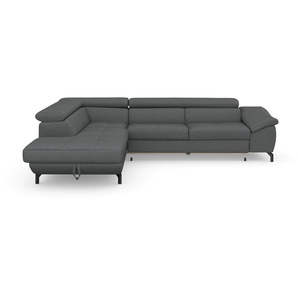 Ecksofa COTTA Famous Sofas Gr. B/T: 279 cm x 228 cm, Struktur grob, Armlehne rechts-Ottomane links, ohne Bettfunktion-ohne Bettkasten, grau (stone) Ecksofas Sofas in modernem Design