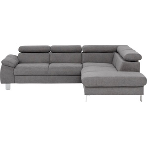 COTTA Ecksofa Komaris L-Form mit Kopfteilverstellung, wahlweise mit Bettfunktion, Bettkasten & Beleuchtung