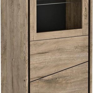 Glasvitrine COTTA Accent Schränke Gr. B/H/T: 68 cm x 143 cm x 37 cm, 1 St., braun (ribbeck cognac) Glasvitrinen Schwebeoptik durch Sockelfuss