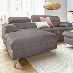 COTTA Polstergarnitur Caluso L-Form, (2-tlg), Set bestehend aus: Ecksofa mit Kopfteilverstellung & Hocker