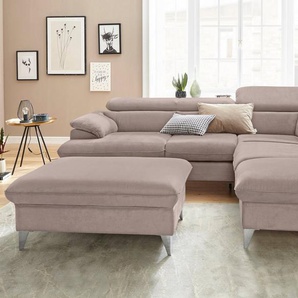 COTTA Polstergarnitur Caluso L-Form, (2-tlg), Set bestehend aus: Ecksofa mit Kopfteilverstellung & Hocker