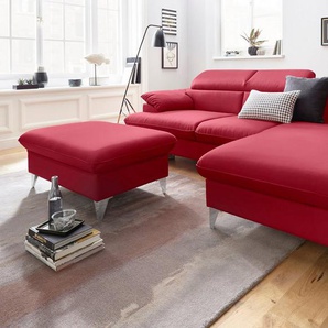 COTTA Polstergarnitur Caluso, (2-tlg), Set: bestehend aus Ecksofa, Hocker, Ecksofa inkl. Kopfteilverstellung