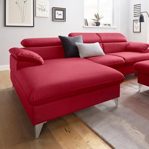 COTTA Polstergarnitur Caluso, (2-tlg), Set: bestehend aus Ecksofa, Hocker, Ecksofa inkl. Kopfteilverstellung
