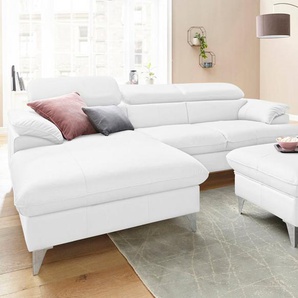 COTTA Polstergarnitur Caluso L-Form, (2-tlg), Set bestehend aus: Ecksofa mit Kopfteilverstellung & Hocker
