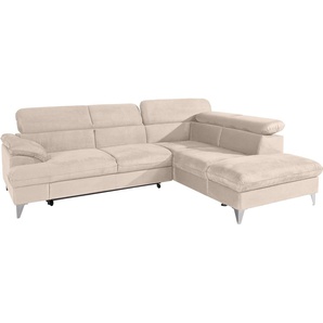 COTTA Polstergarnitur Caluso L-Form, Set bestehend aus: Ecksofa mit Kopfteilverstellung & Hocker