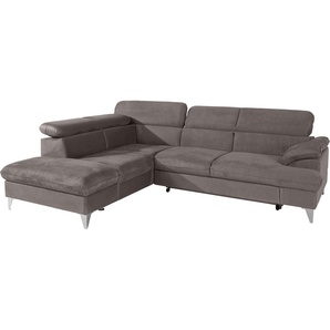 COTTA Polstergarnitur Caluso L-Form, Set bestehend aus: Ecksofa mit Kopfteilverstellung & Hocker