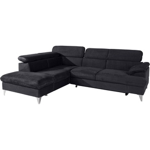 COTTA Polstergarnitur Caluso L-Form, Set bestehend aus: Ecksofa mit Kopfteilverstellung & Hocker