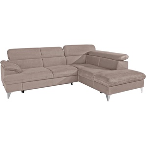 COTTA Polstergarnitur Caluso L-Form, Set bestehend aus: Ecksofa mit Kopfteilverstellung & Hocker