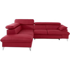 COTTA Polstergarnitur Caluso, Set: bestehend aus Ecksofa, Hocker, Ecksofa inkl. Kopfteilverstellung