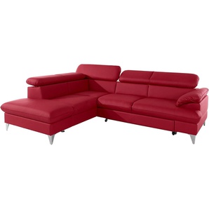 COTTA Polstergarnitur Caluso, Set: bestehend aus Ecksofa, Hocker, Ecksofa inkl. Kopfteilverstellung