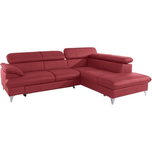 COTTA Polstergarnitur Caluso, Set: bestehend aus Ecksofa, Hocker, Ecksofa inkl. Kopfteilverstellung