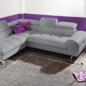 COTTA Polstergarnitur Chef L-Form, (Set), Set bestehend aus: Ecksofa mit Kopfteilverstellung & Hocker