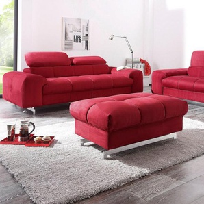 COTTA Polstergarnitur Chef L-Form, (Set), Set bestehend aus: Ecksofa mit Kopfteilverstellung & Hocker