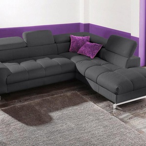 COTTA Polstergarnitur Chef L-Form, (Set), Set bestehend aus: Ecksofa mit Kopfteilverstellung & Hocker