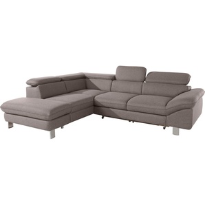 COTTA Polstergarnitur Driver L-Form, (Set, 2-tlg), Set bestehend aus: Ecksofa mit Kopfteilverstellung & Hocker