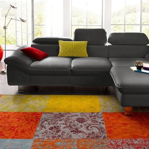 COTTA Polstergarnitur Driver, (Set), bestehend aus Ecksofa und Hocker, mit Kopfteilverstellung
