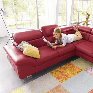 COTTA Polstergarnitur Driver L-Form, (Set), Set bestehend aus: Ecksofa mit Kopfteilverstellung & Hocker