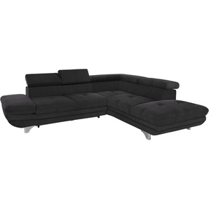 COTTA Polstergarnitur Enterprise, (Set), Set: bestehend aus Ecksofa und Hocker, wahlweise mit Bettfunktion