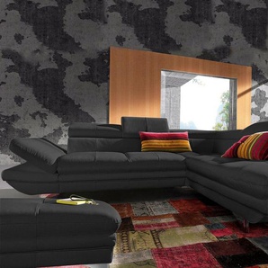 COTTA Polstergarnitur Enterprise L-Form, (Set), Set bestehend aus: Ecksofa mit Arm- & Kopfteilverstellung & Hocker