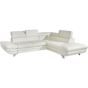 COTTA Polstergarnitur Enterprise, (Set), Set: Ecksofa, Hocker, Kopfteilverstellung, wahlweise mit Bettfunktion