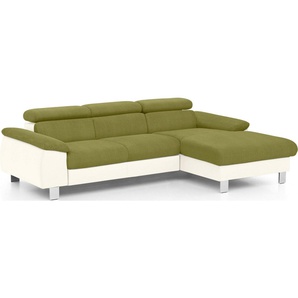 COTTA Polstergarnitur Komaris L-Form, (Set), Set bestehend aus: Ecksofa mit Kopfteilverstellung & Hocker