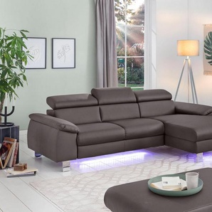 COTTA Polstergarnitur Komaris L-Form, (Set), Set bestehend aus: Ecksofa mit Kopfteilverstellung & Hocker