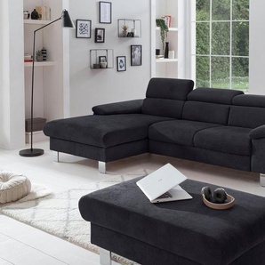 COTTA Polstergarnitur Komaris, (Set), bestehend aus Ecksofa und Hocker, mit Kopfteilverstellung