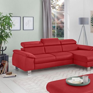 COTTA Polstergarnitur Komaris, (Set), bestehend aus Ecksofa und Hocker, mit Kopfteilverstellung
