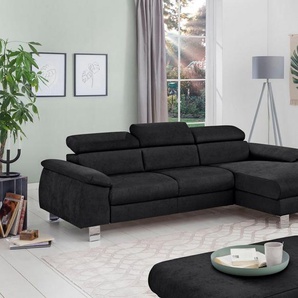 COTTA Polstergarnitur Komaris, (Set), bestehend aus Ecksofa und Hocker, mit Kopfteilverstellung