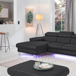 COTTA Polstergarnitur Komaris L-Form, (Set), Set bestehend aus: Ecksofa mit Kopfteilverstellung & Hocker