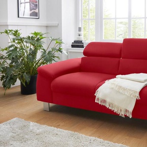 COTTA Polstergarnitur Komaris, (Set), Set bestehend aus: 2-Sitzer mit Kopfteilverstellung & Hocker