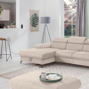 COTTA Polstergarnitur Komaris, (Set), Set: bestehend aus Ecksofa und Hocker, frei im Raum stellbar