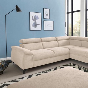COTTA Polstergarnitur Komaris L-Form, (Set), Set bestehend aus: Ecksofa mit Kopfteilverstellung & Hocker