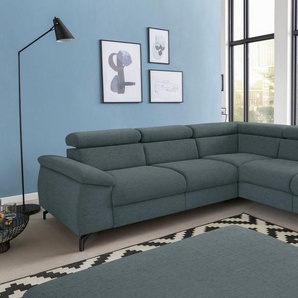 COTTA Polstergarnitur Komaris, (Set), Set: bestehend aus Ecksofa und Hocker, frei im Raum stellbar