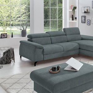 COTTA Polstergarnitur Komaris, (Set), Set: bestehend aus Ecksofa und Hocker, frei im Raum stellbar