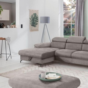 COTTA Polstergarnitur Komaris L-Form, (Set), Set bestehend aus: Ecksofa mit Kopfteilverstellung & Hocker