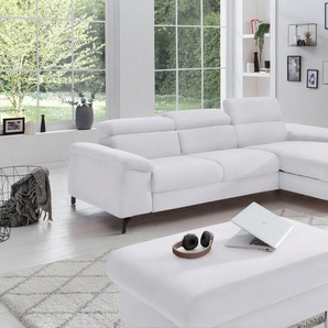 COTTA Polstergarnitur Komaris L-Form, (Set), Set bestehend aus: Ecksofa mit Kopfteilverstellung & Hocker
