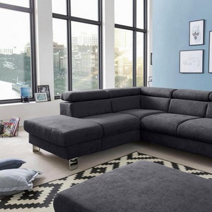 COTTA Polstergarnitur Komaris, (Set), Set: bestehend aus Ecksofa und Hocker, Kopfteilverstellung