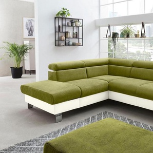 COTTA Polstergarnitur Komaris L-Form, (Set), Set bestehend aus: Ecksofa mit Kopfteilverstellung & Hocker