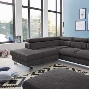 COTTA Polstergarnitur Komaris, (Set), Set: bestehend aus Ecksofa und Hocker, Kopfteilverstellung