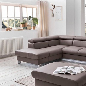 COTTA Polstergarnitur Komaris L-Form, (Set), Set bestehend aus: Ecksofa mit Kopfteilverstellung & Hocker