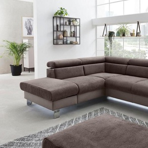 COTTA Polstergarnitur Komaris, (Set), Set: bestehend aus Ecksofa und Hocker, Kopfteilverstellung
