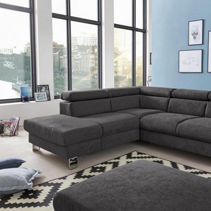 COTTA Polstergarnitur Komaris, (Set), Set: bestehend aus Ecksofa und Hocker, Kopfteilverstellung