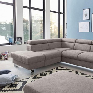 COTTA Polstergarnitur Komaris L-Form, (Set), Set bestehend aus: Ecksofa mit Kopfteilverstellung & Hocker