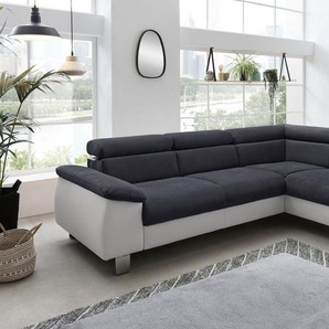 COTTA Polstergarnitur Komaris L-Form, (Set), Set bestehend aus: Ecksofa mit Kopfteilverstellung & Hocker