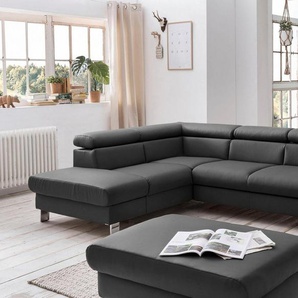 COTTA Polstergarnitur Komaris, (Set), Set: bestehend aus Ecksofa und Hocker, Kopfteilverstellung