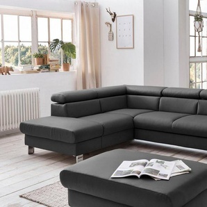 COTTA Polstergarnitur Komaris L-Form, (Set), Set bestehend aus: Ecksofa mit Kopfteilverstellung & Hocker