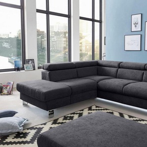 COTTA Polstergarnitur Komaris L-Form, (Set), Set bestehend aus: Ecksofa mit Kopfteilverstellung & Hocker