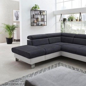 COTTA Polstergarnitur Komaris L-Form, (Set), Set bestehend aus: Ecksofa mit Kopfteilverstellung & Hocker